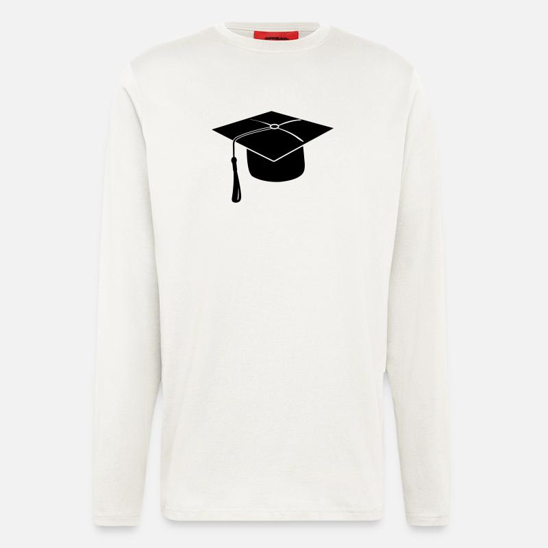 Hauben- oder Hutlogo für die Prüfungspräsentation - Langarmshirt - made by SPREAD  - OFF WHITE