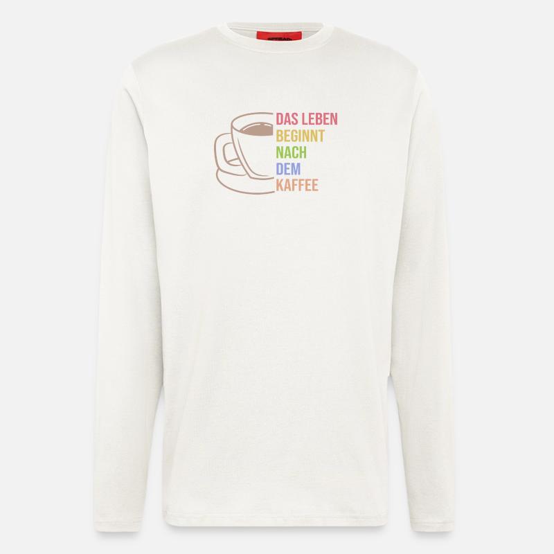 Kaffee Trinken Koffein Kaffeetasse Statement - Langarmshirt - made by SPREAD  - OFF WHITE