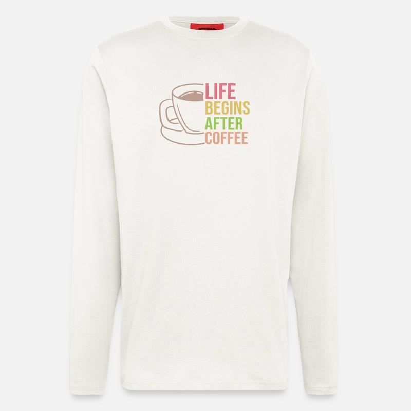 Kaffeetasse Statement Kaffee Trinken Koffein - Langarmshirt - made by SPREAD  - OFF WHITE