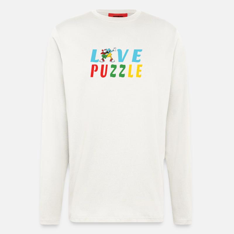 Liebe Puzzle - Langarmshirt - made by SPREAD  - OFF WHITE