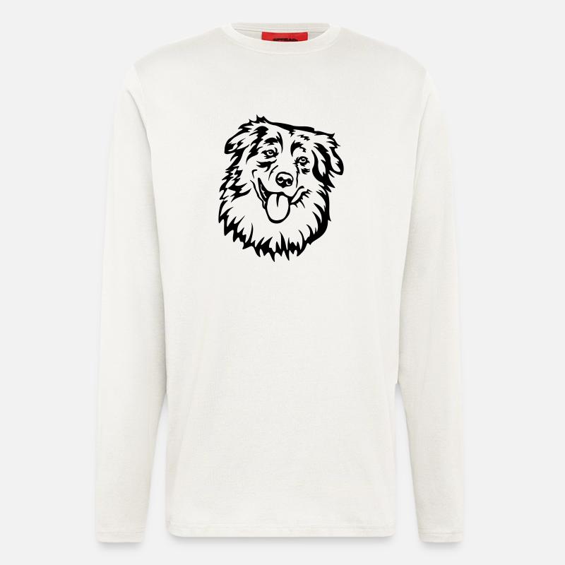 Australian Shepherd Head - Longsleeve - made by SPREAD  - OFF WHITE