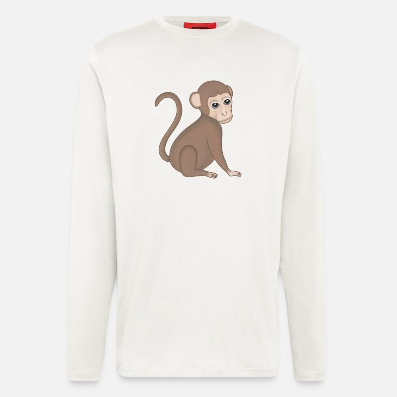 Affe Baby Äffchen - Langarmshirt - made by SPREAD  - OFF WHITE