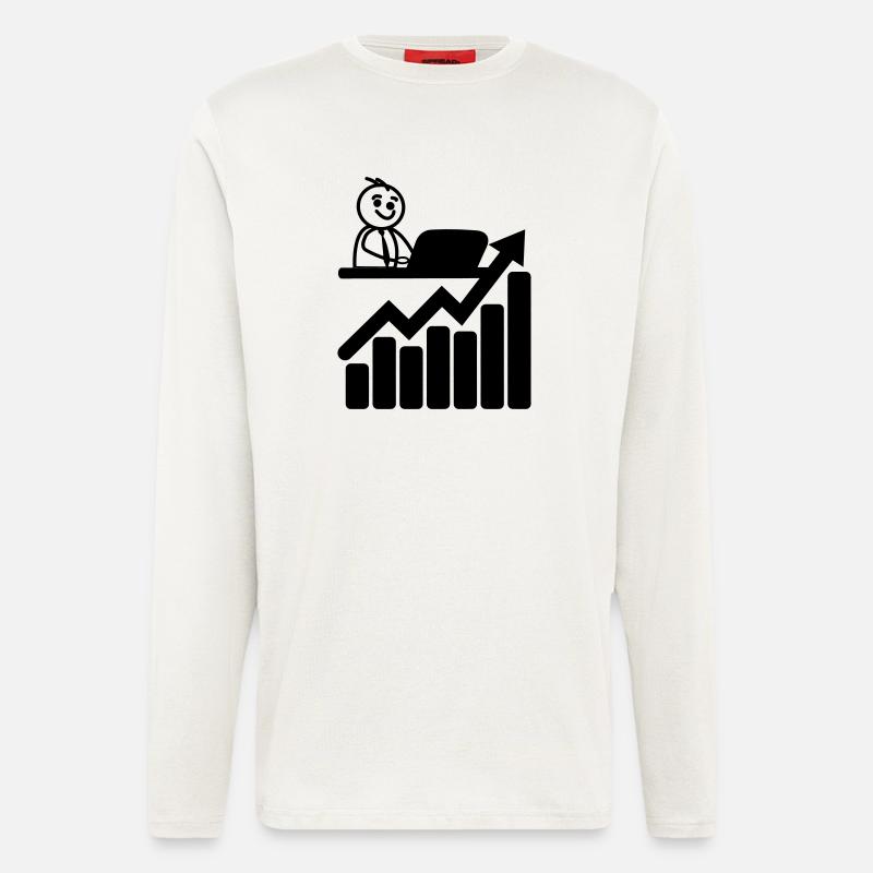 Chart-Börsenhändler - Langarmshirt - made by SPREAD  - OFF WHITE