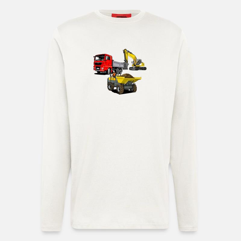 Construction site vehicles - Longsleeve - made by SPREAD  - OFF WHITE