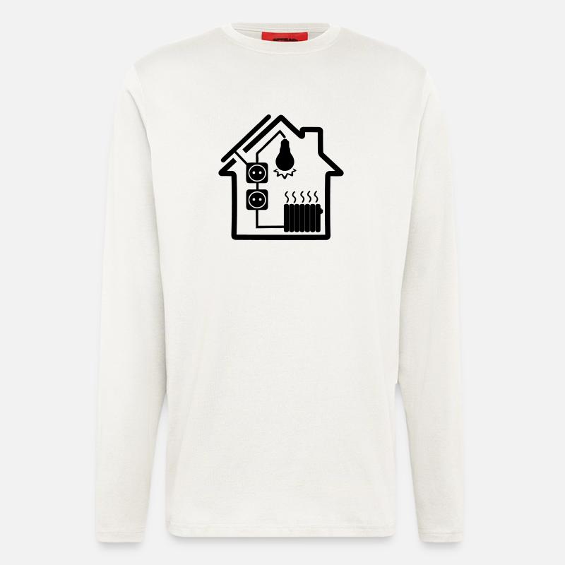 Haus mit Solarenergie - Langarmshirt - made by SPREAD  - OFF WHITE