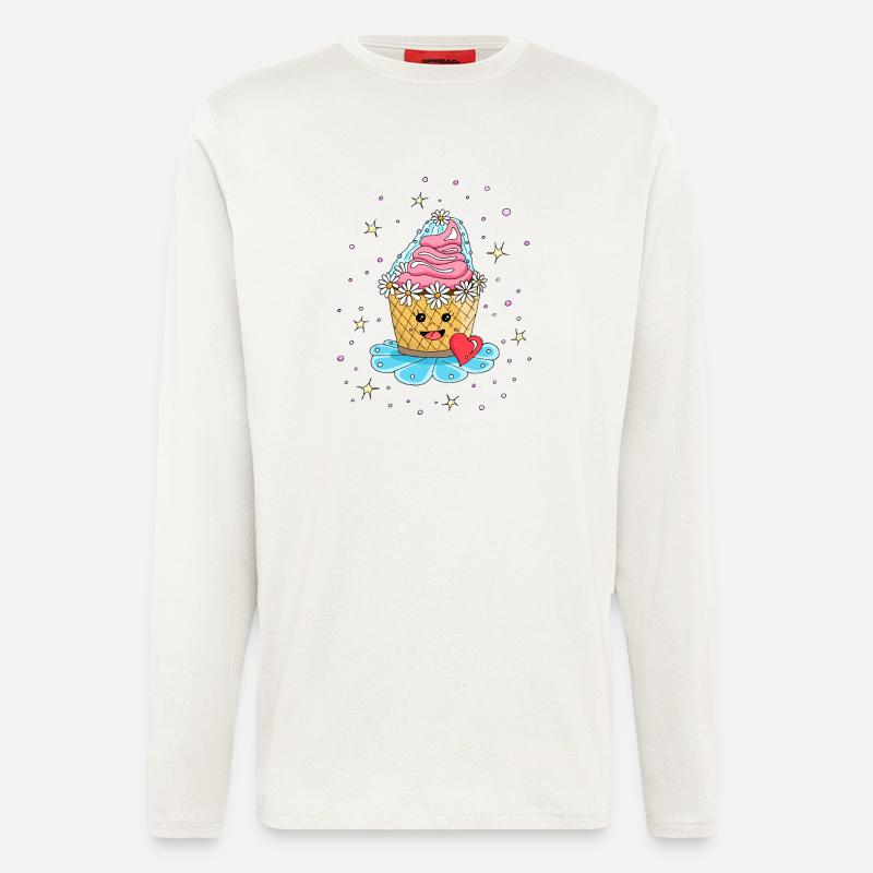 Cupcake Muffin Kuchen als Braut - Langarmshirt - made by SPREAD  - OFF WHITE