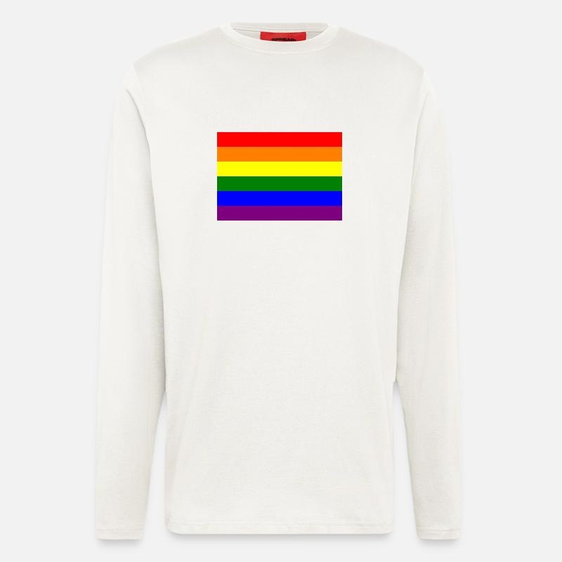Pride Regenbogen Flaggendesign - Langarmshirt - made by SPREAD  - OFF WHITE