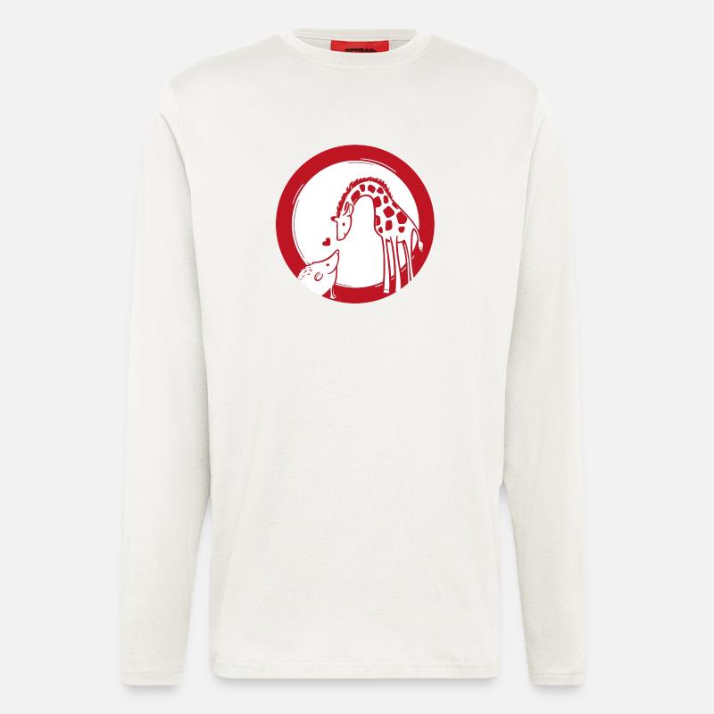Giraffe und Igel Liebe - Langarmshirt - made by SPREAD  - OFF WHITE