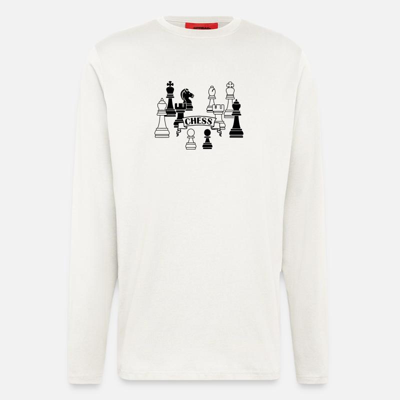 Schachfiguren Schach - Langarmshirt - made by SPREAD  - OFF WHITE