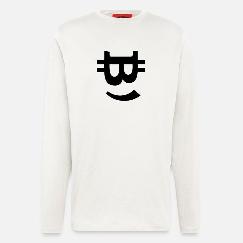 Bitcoin Smile  - Langarmshirt - made by SPREAD  - OFF WHITE