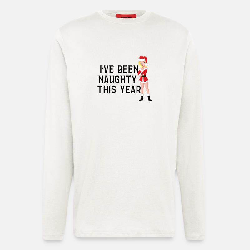 Pull de Noël coquin - Manches longues bio décontracté fabriqué en UE - OFF WHITE