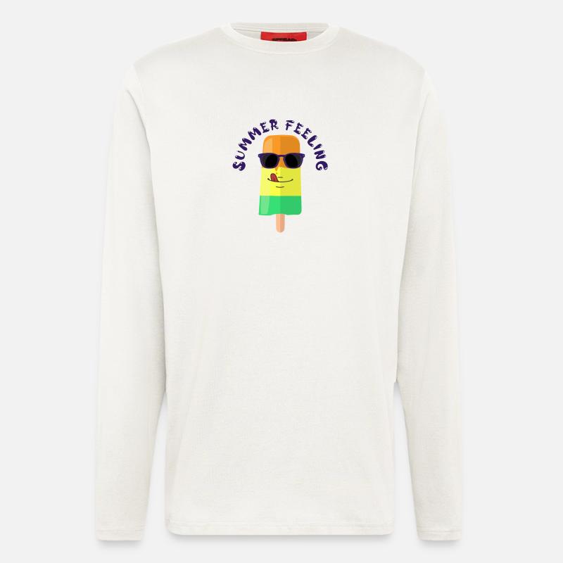 Eiscreme mit Sonnenbrille Summer Feeling Sommer - Langarmshirt - made by SPREAD  - OFF WHITE