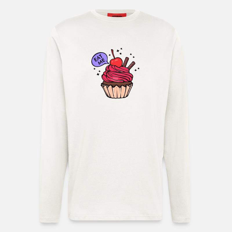Cupcake Statement Nachspeise Backen Süßigkeiten - Langarmshirt - made by SPREAD  - OFF WHITE