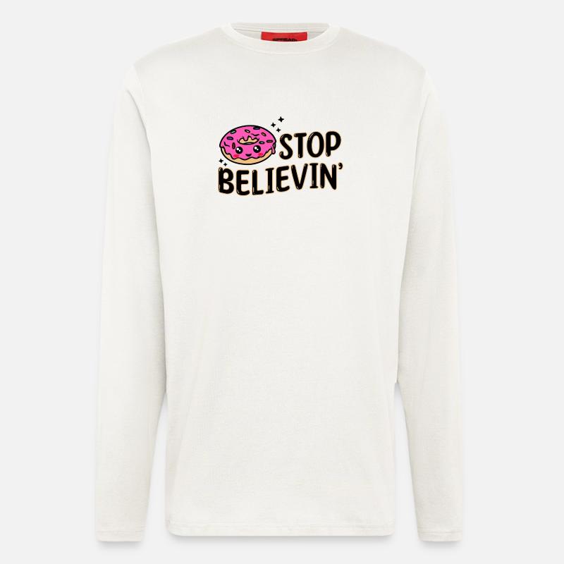 Süßigkeiten Naschen Statement Lecker Donut - Langarmshirt - made by SPREAD - OFF WHITE