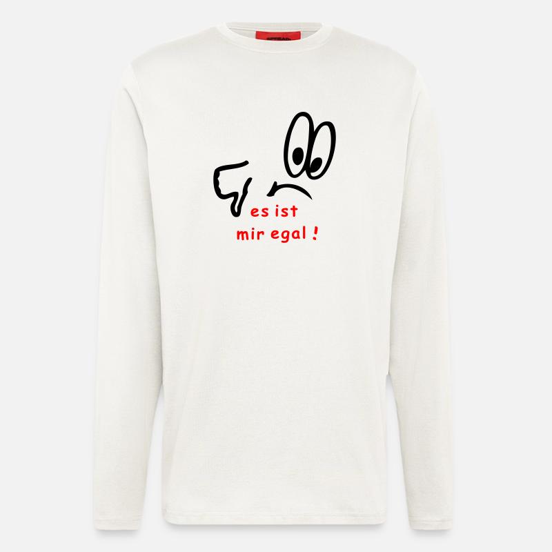 es ist mir egal, comic - Langarmshirt - made by SPREAD  - OFF WHITE