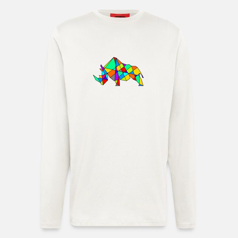 Geometrisches Kamel Puzzle Neonfarben - Langarmshirt - made by SPREAD - OFF WHITE