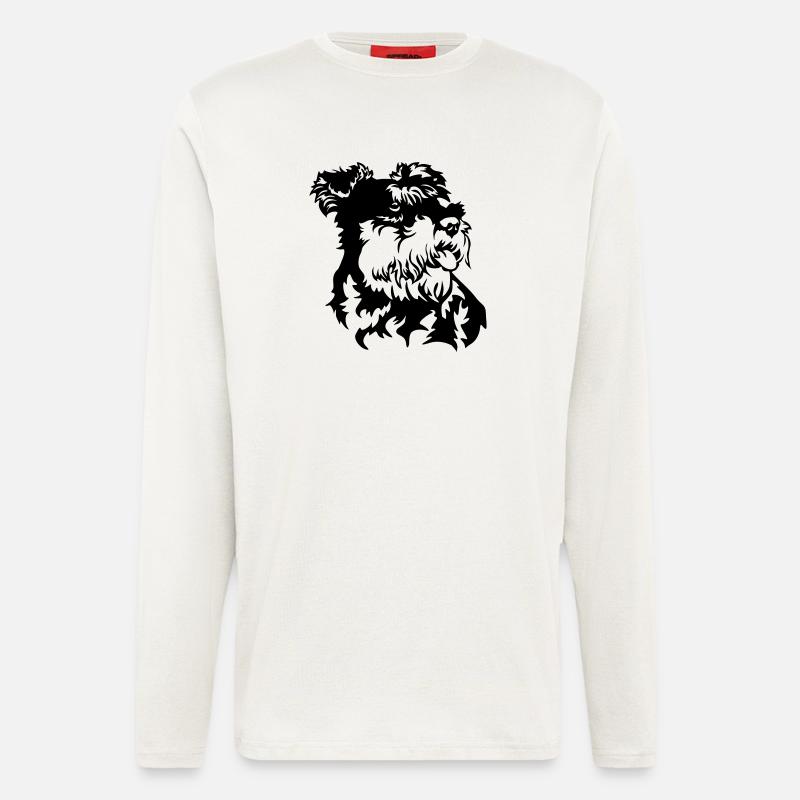 Zwergschnauzer Kopf - Langarmshirt - made by SPREAD  - OFF WHITE