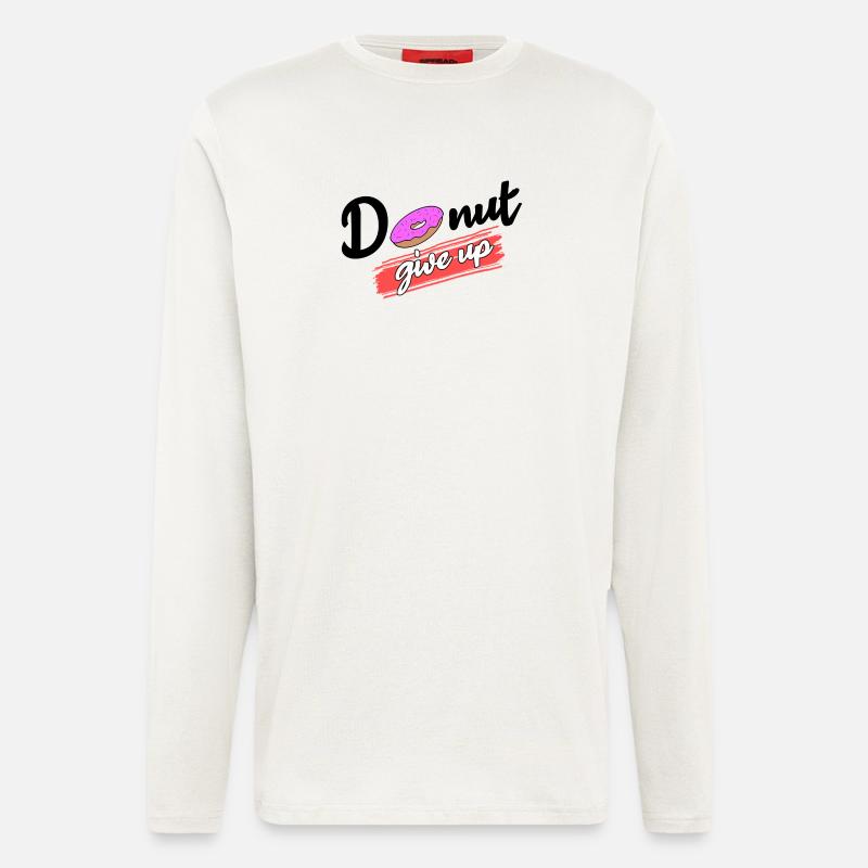 Cool Süßigkeiten Statement Donut Nachspeise - Langarmshirt - made by SPREAD - OFF WHITE