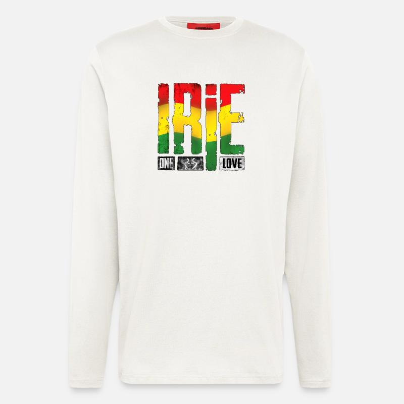 Vibrantes Reggae-Design mit Regenbogenfarben - Langarmshirt - made by SPREAD  - OFF WHITE
