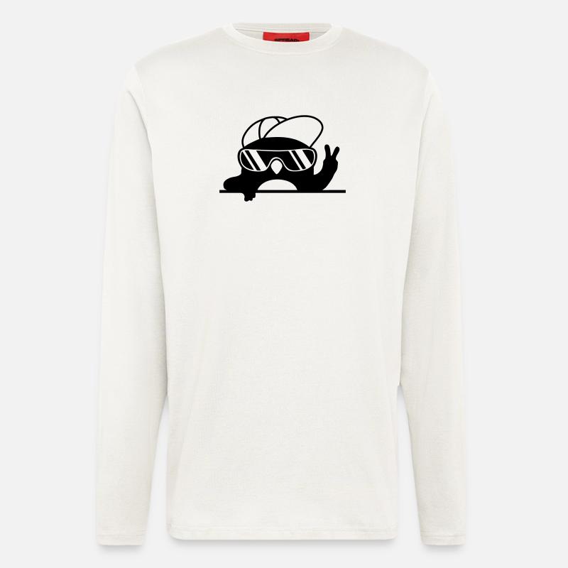 Peacezeichen cooler Pinguin Handzeichen - Langarmshirt - made by SPREAD - OFF WHITE