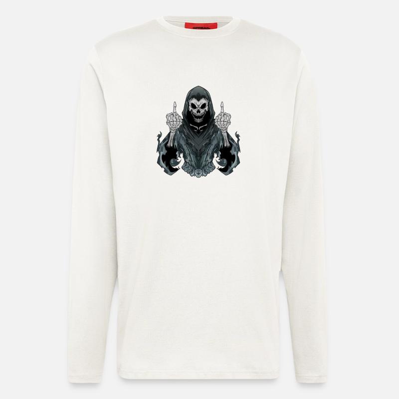 Sensenmann zeigt Mittelfinger - Langarmshirt - made by SPREAD  - OFF WHITE
