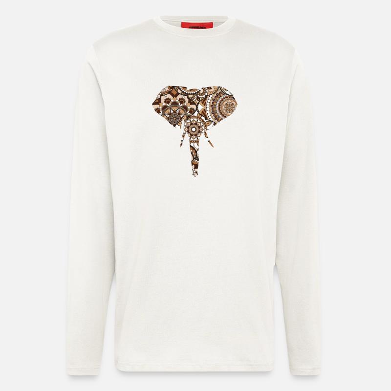 Elefantenmuster - Langarmshirt - made by SPREAD  - OFF WHITE