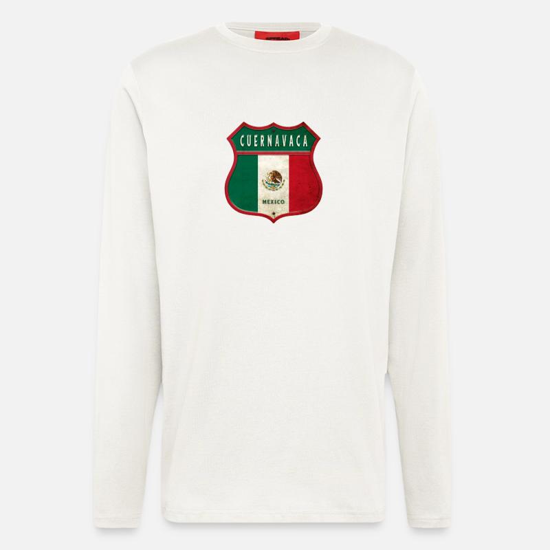 Cuernavaca Mexiko Wappen Design - Langarmshirt - made by SPREAD  - OFF WHITE