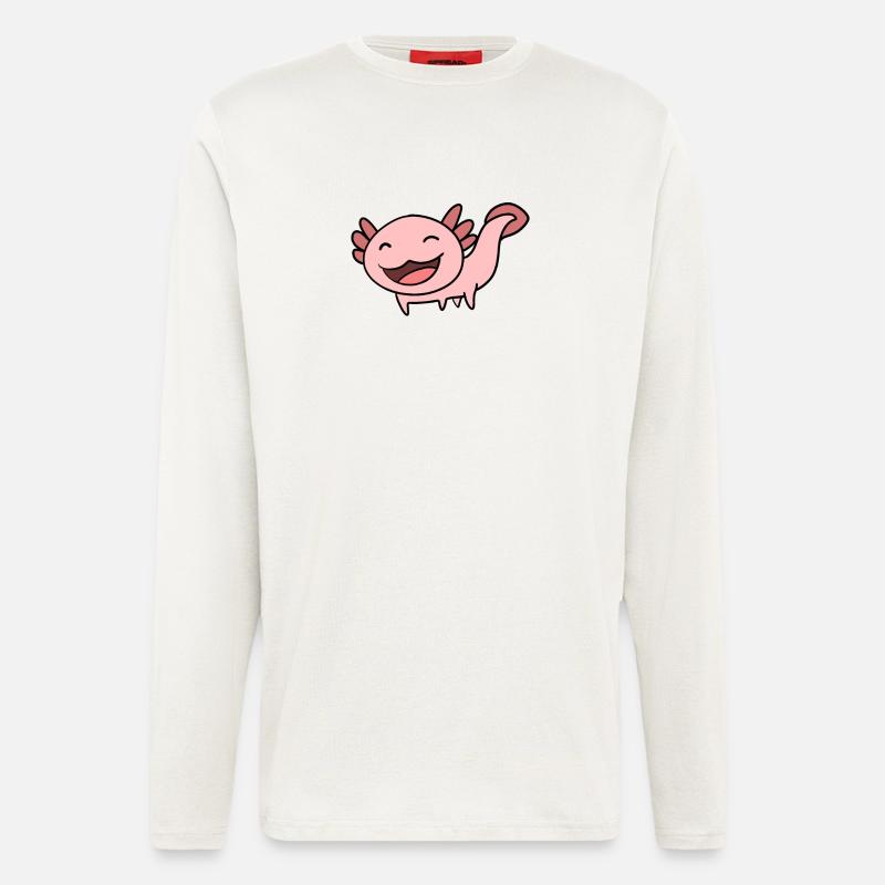 Axolotl Rose Doux - Manches longues bio décontracté fabriqué en UE - OFF WHITE