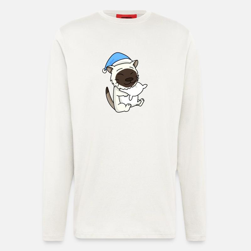 Katze Katzenrasse Birma - Langarmshirt - made by SPREAD  - OFF WHITE
