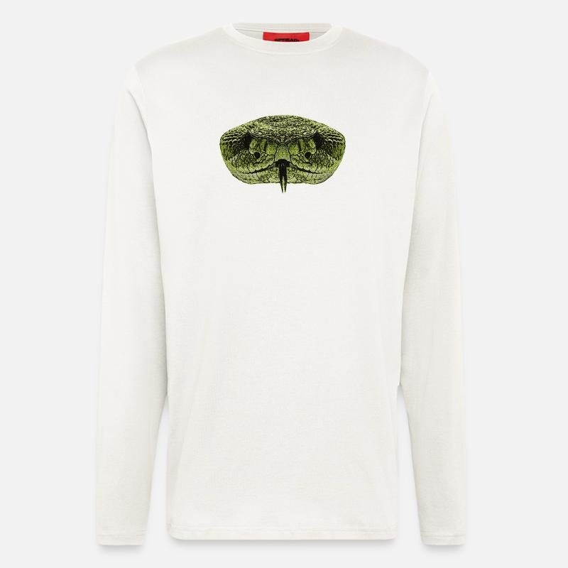 beste reptilien tees, schlangengesicht - Langarmshirt - made by SPREAD  - OFF WHITE