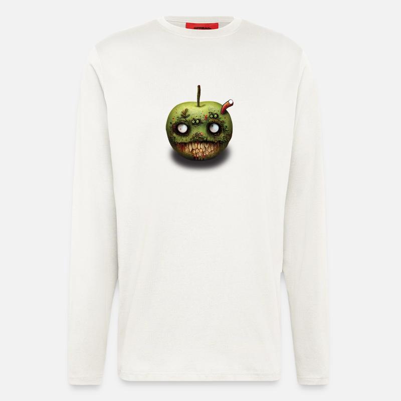 Zombie Apfel Fallobst - Langarmshirt - made by SPREAD  - OFF WHITE