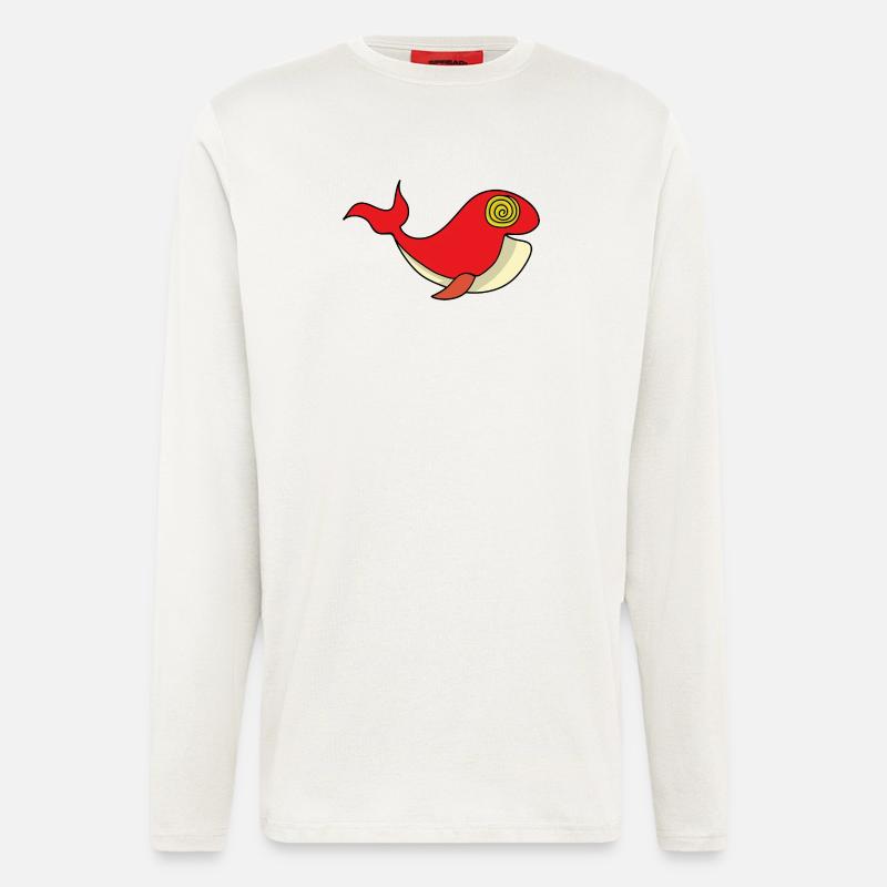 Wal mit hypnotisierendem Blick - Langarmshirt - made by SPREAD  - OFF WHITE