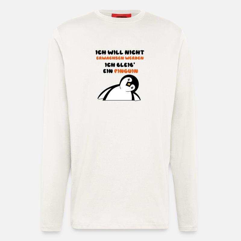 Vogel Statement Süß Pinguin Tier Zoo - Langarmshirt - made by SPREAD  - OFF WHITE