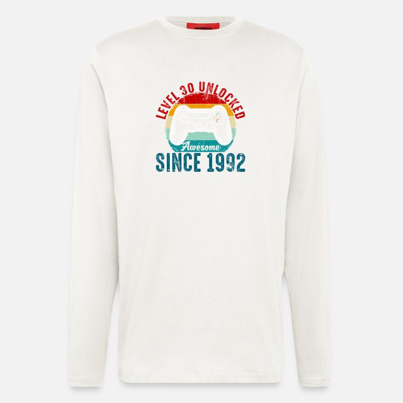 Level 30 Entsperrtes Retro-Controller-Tee - Langarmshirt - made by SPREAD  - OFF WHITE