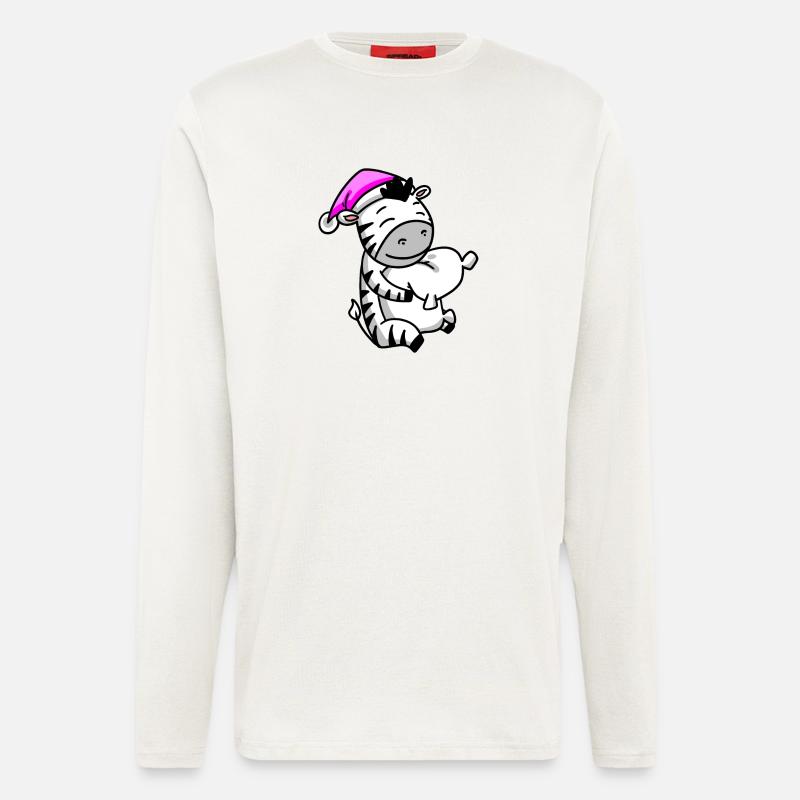 Zebra with pillow and sleeping cap - Longsleeve - made by SPREAD - OFF WHITE