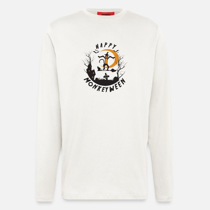 Happy Monkeyween - Longsleeve - made by SPREAD  - OFF WHITE