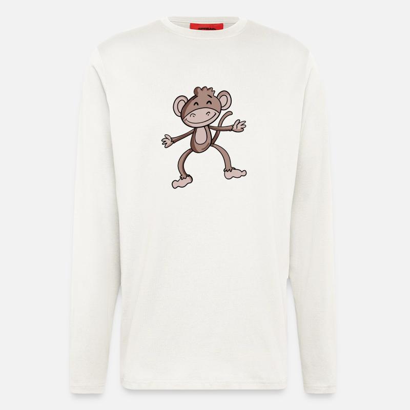 Niedlicher Affe - Langarmshirt - made by SPREAD  - OFF WHITE