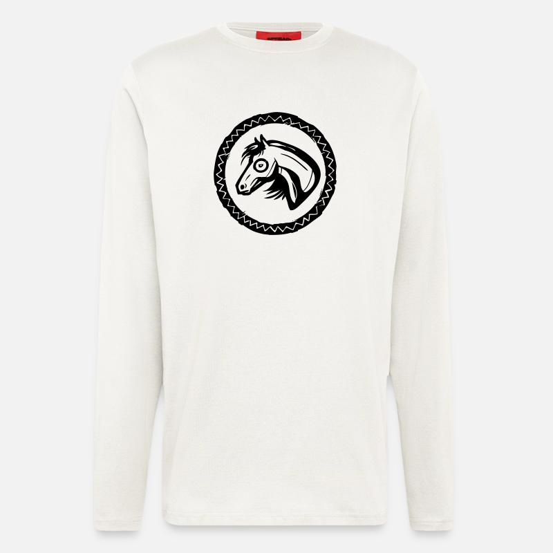 Pferd Portrait - Langarmshirt - made by SPREAD  - OFF WHITE