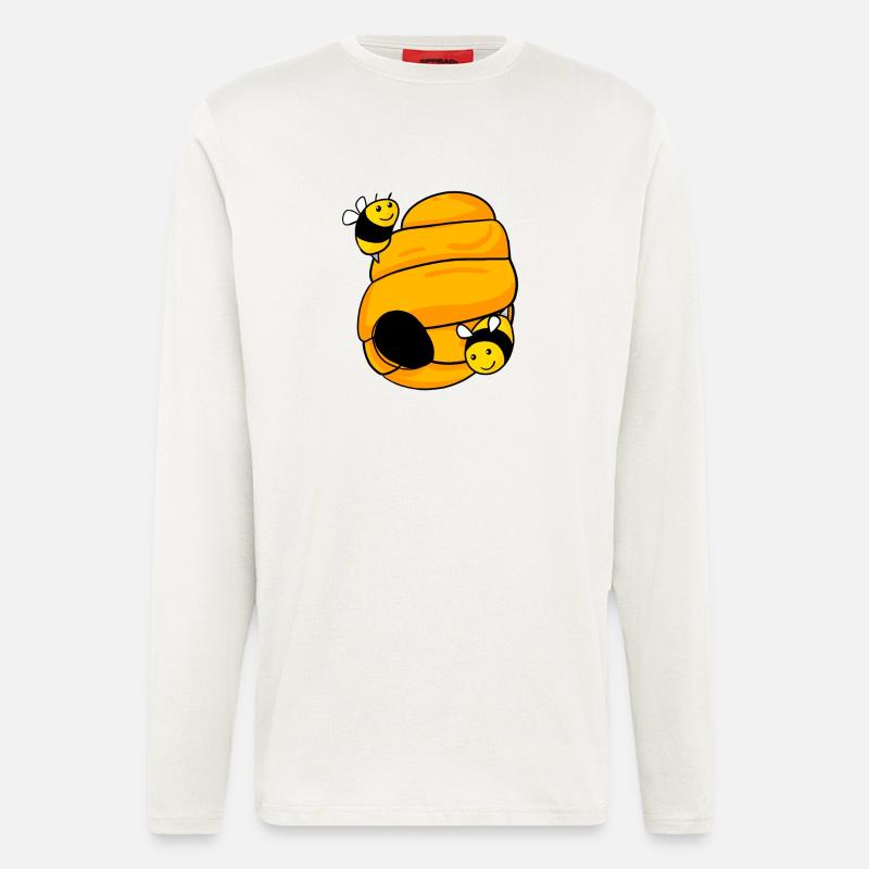 Bee nest with cute bees - Longsleeve - made by SPREAD  - OFF WHITE