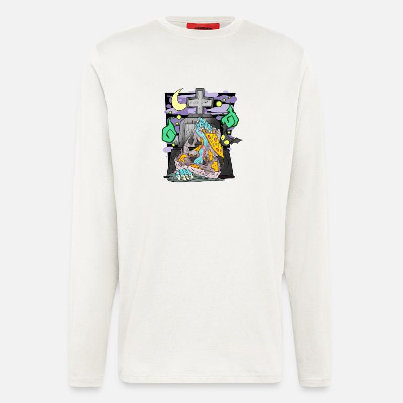 Zombie Tombstone Pizza Funny - Longsleeve - made by SPREAD  - OFF WHITE