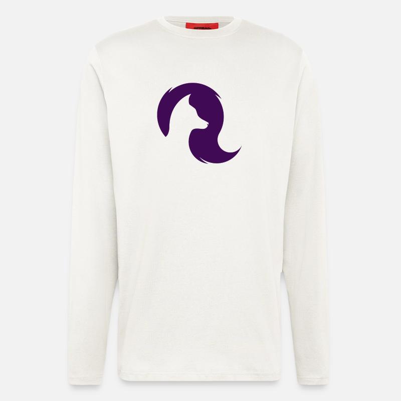 Silhouette louve - Manches longues bio décontracté fabriqué en UE - OFF WHITE