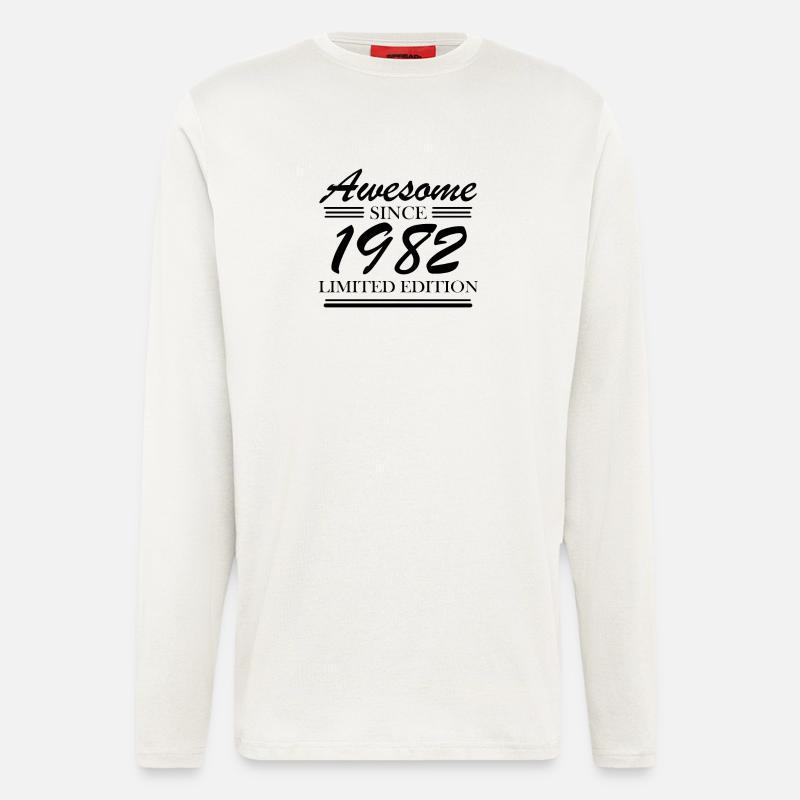 1982 - Né en 1982 - Manches longues bio décontracté fabriqué en UE - OFF WHITE