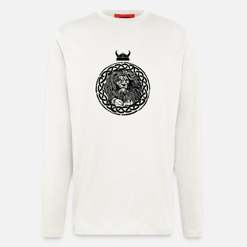 Wikinger Löwenkopf - Langarmshirt - made by SPREAD  - OFF WHITE