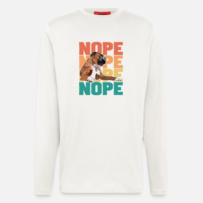Boxerhund Nope - Langarmshirt - made by SPREAD  - OFF WHITE
