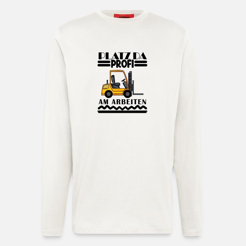 Staplerfahrer Gabelstapler Lager Logistik - Langarmshirt - made by SPREAD  - OFF WHITE