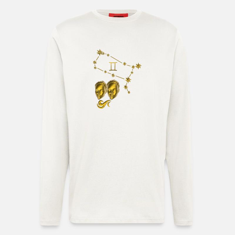Sternzeichen Zwillinge 3D, gold - Langarmshirt - made by SPREAD  - OFF WHITE