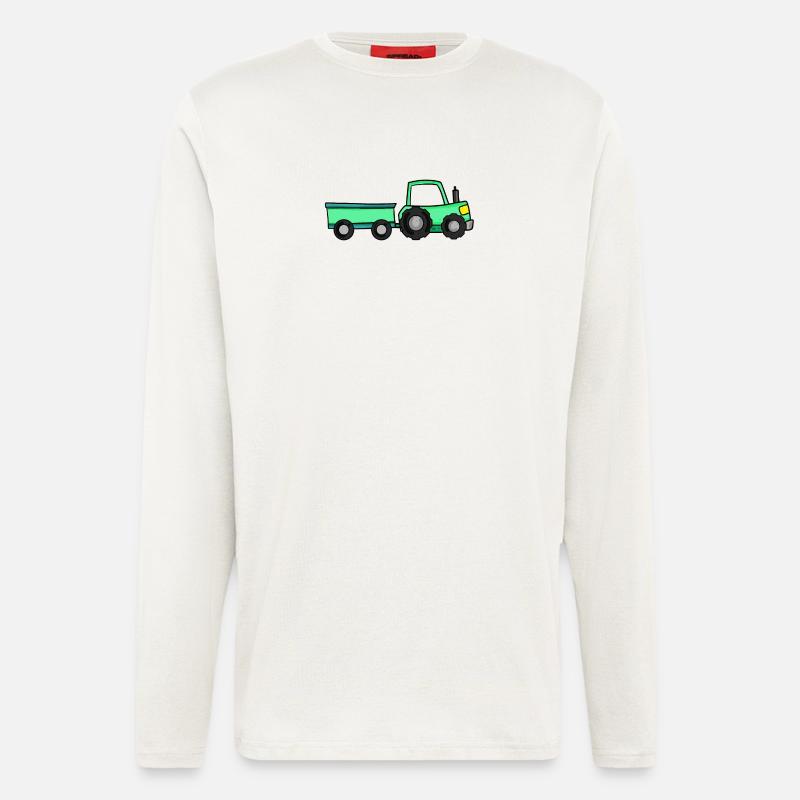 Tractor with trailer - Longsleeve - made by SPREAD  - OFF WHITE