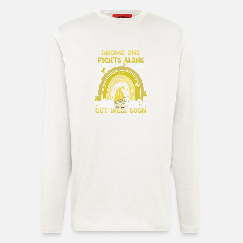 Gnome One Fights Alone Sarkomkrebs - Langarmshirt - made by SPREAD  - OFF WHITE