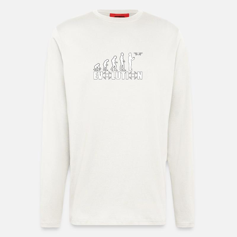 EVOLUTION DROHNE Geschenk Bodenpilot Fliegen - Langarmshirt - made by SPREAD  - OFF WHITE
