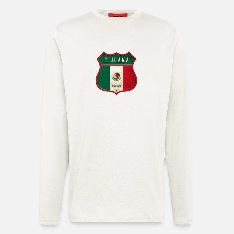 Tijuana Mexiko Wappen Design - Langarmshirt - made by SPREAD  - OFF WHITE